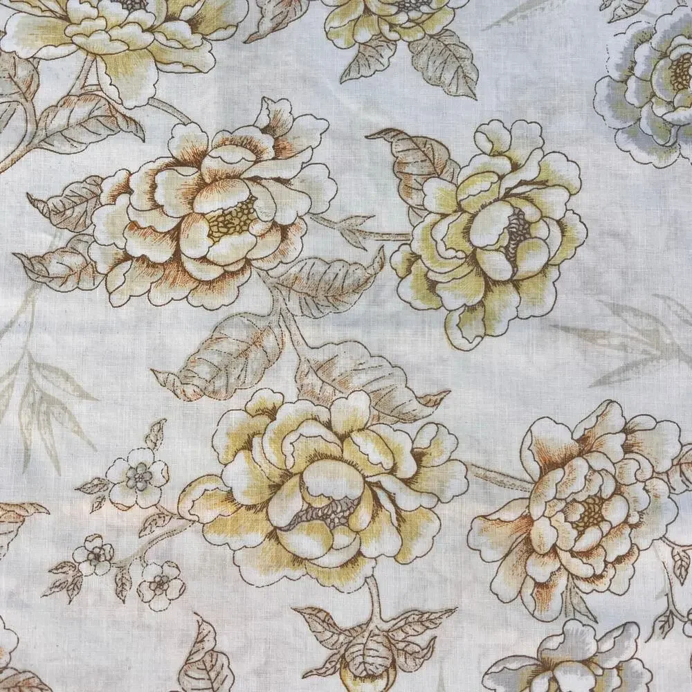 Vintage Cottagecore Floral Pillowcase Neutral 80s 1980s Farmhouse Shabby Chic